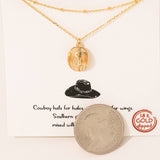 Cowboy Hat Pendant Layered Necklace