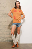 Floral Western Embroidered Tee • Olive or Apricot