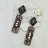 Copper Earrings • Turquoise or White