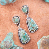 Statement Turquoise and Sterling Silver Roped Earrings