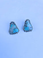 Navajo Sterling Silver & Turquoise Triangle Post Earrings