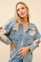 Lace Oversized Denim Jacket