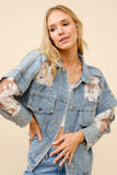 Lace Oversized Denim Jacket