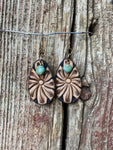 Leather Daisy Teardrop Earrings • 17364