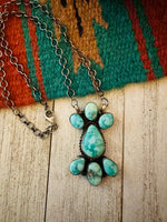 Navajo Sterling Silver & Carico Lake Turquoise Necklace