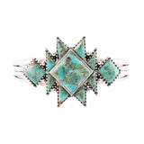 Sharp Turquoise and Sterling Silver Cuff Bracelet